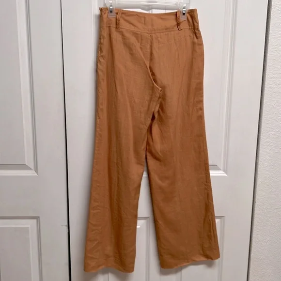 British India Carmel Mid Rise Ramie Lined Wide Leg Pants Jr Size 3 - Picture 4 of 7